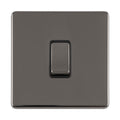 Concealed 3mm 1 Gang 10Amp 2Way Switch - Black Nickel