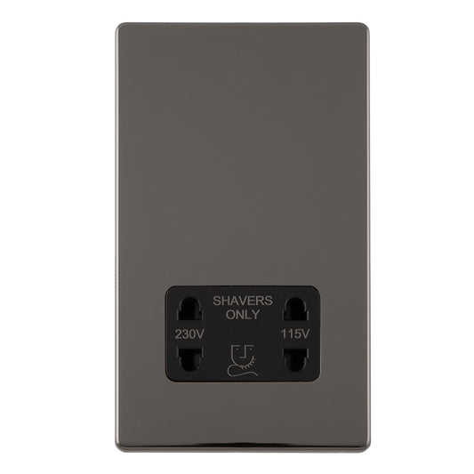 Concealed 3mm Shaver Socket - Black Nickel