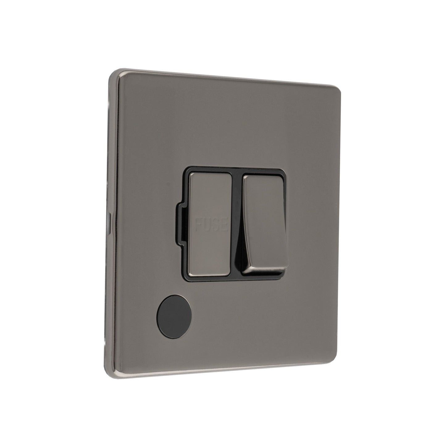 Concealed 3mm 13Amp Switched Fuse Spur With Neon - Black Nickel