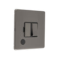 Concealed 3mm 13Amp Switched Fuse Spur With Neon - Black Nickel