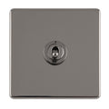 Concealed 3mm 1 Gang 10Amp 2Way Toggle Switch Black Nickel Plate - Black Nickel