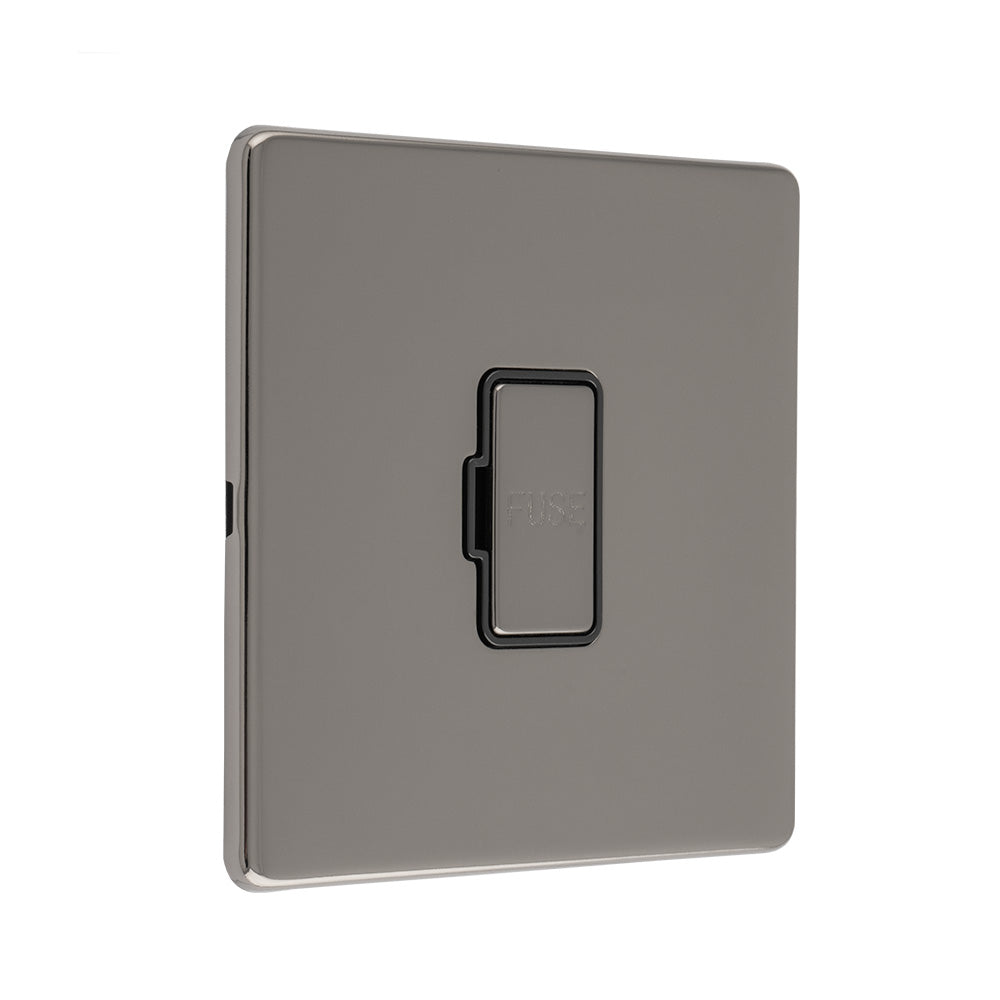 Concealed 3mm 13Amp Unswitched Fuse Spur - Black Nickel