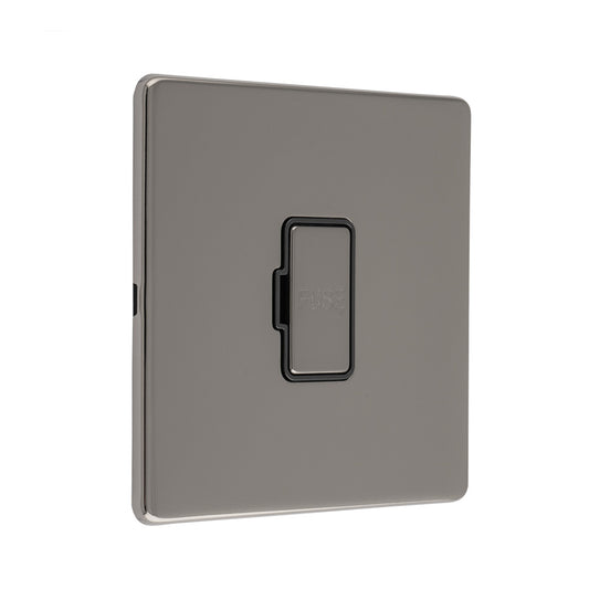 Concealed 3mm 13Amp Unswitched Fuse Spur - Black Nickel