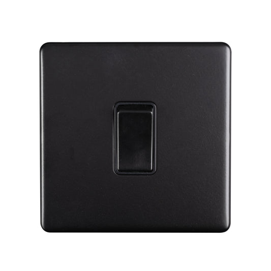 Concealed 3mm 1 Gang Switch - Matt Black