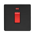 Concealed 3mm 45Amp Switch With Neon Indicator - Matt Black