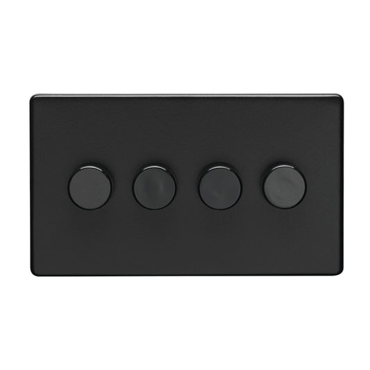 4 Gang Dimmer - Matt Black