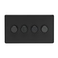 4 Gang Dimmer - Matt Black