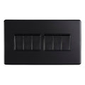 Eurolite Concealed 3mm 6 Gang Switch in matt black, featuring a rectangular design with six individual switches. The surface is smooth and sleek, suitable for a modern aesthetic.