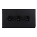 1–4 Gang 10Amp 2 Way Toggle Switch – Matt Black 3 Gang