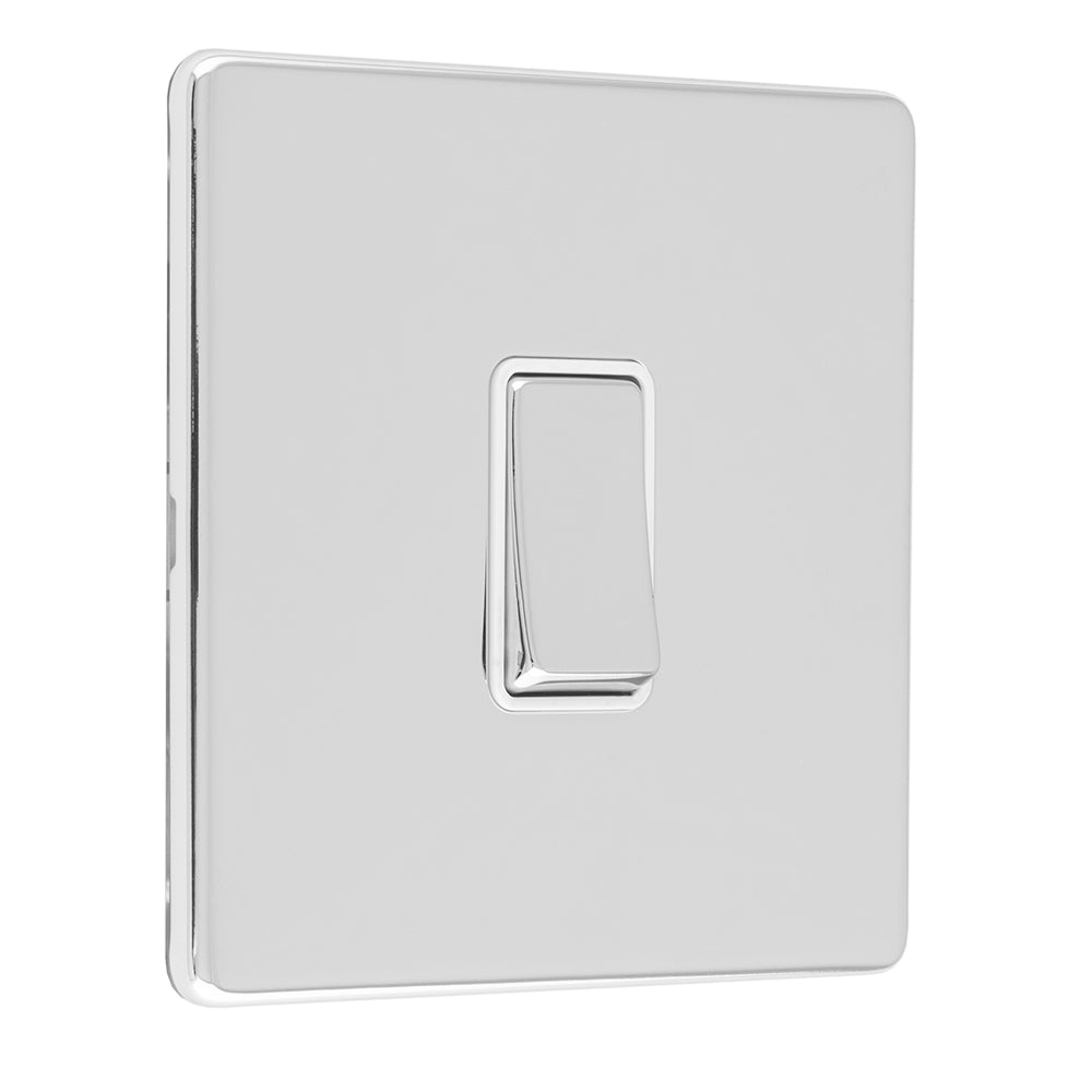 Concealed 3mm 1 Gang 10Amp 2Way Switch - Polished Chrome