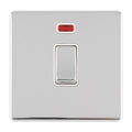 Concealed 3mm 1 Gang 20Amp Dp Switch & Neon - Polished Chrome