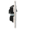 Concealed 3mm 2 Gang 13Amp Dp Switched Socket - Polished Chrome