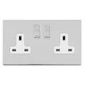 Concealed 3mm 2 Gang 13Amp Dp Switched Socket - Polished Chrome