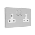 Concealed 3mm 2 Gang 13Amp Dp Switched Socket - Polished Chrome