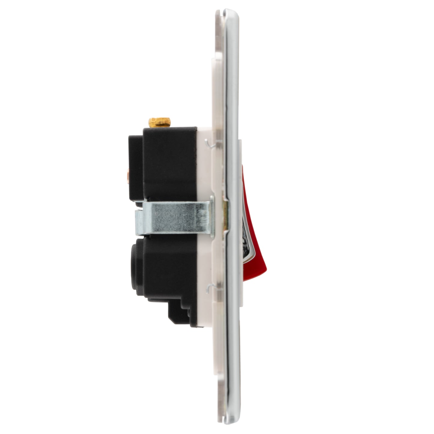 Concealed 3mm 45Amp Dp Cooker Switch With 13Amp Socket - Polished Chrome