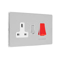 Concealed 3mm 45Amp Dp Cooker Switch With 13Amp Socket - Polished Chrome