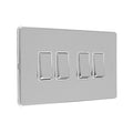 Concealed 3mm 4 Gang 10Amp 2Way Switch - Polished Chrome