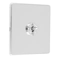 Concealed 3mm 1 Gang 10Amp 2Way Toggle Switch Polished Chrome Plate - Polished Chrome