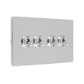 Concealed 3mm 4 Gang 10Amp 2Way Toggle Switch Polished Chrome Plate - Polished Chrome