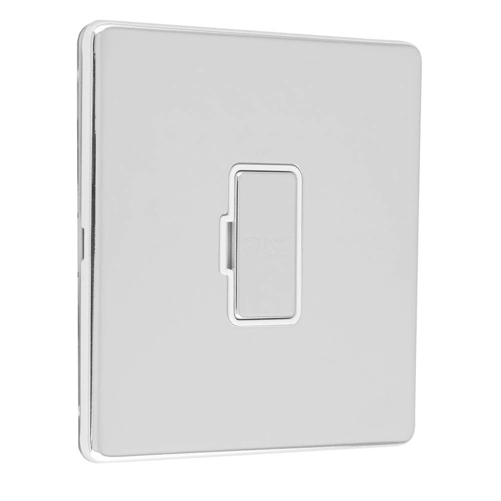 Concealed 3mm 13Amp Unswitched Fuse Spur - Polished Chrome