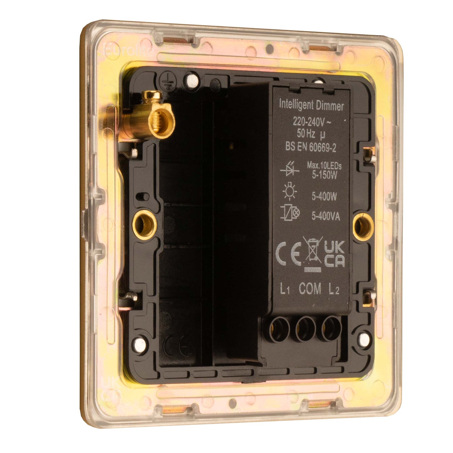 Stainless steel 1 Gang Dimmer - Satin Brass