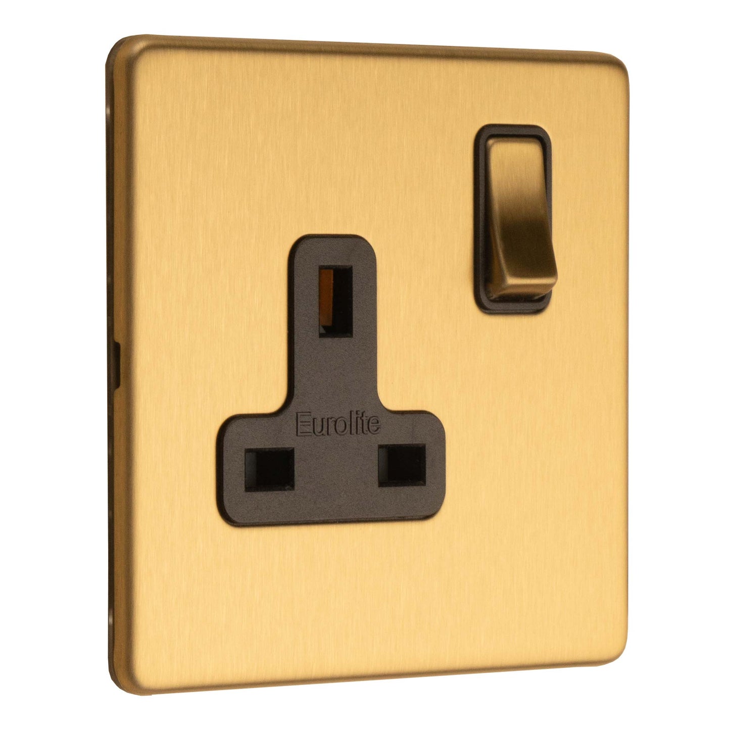 Concealed 3mm 1 Gang 13Amp Dp Switch - Satin Brass