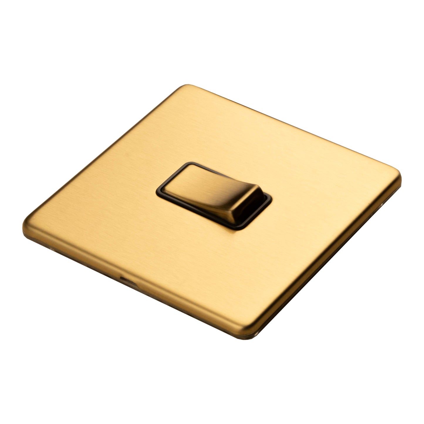 Concealed 3mm 1 Gang 10Amp 2 Way Switch - Satin Brass