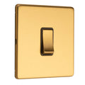 Concealed 3mm 1 Gang 10Amp 2 Way Switch - Satin Brass
