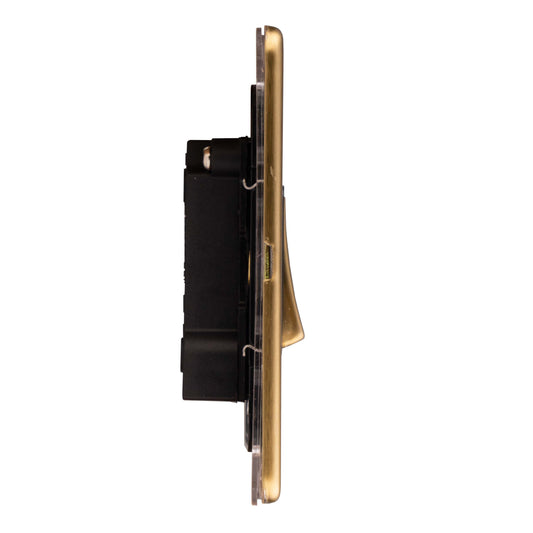 Concealed 3mm 1 Gang 10Amp 2 Way Switch - Satin Brass