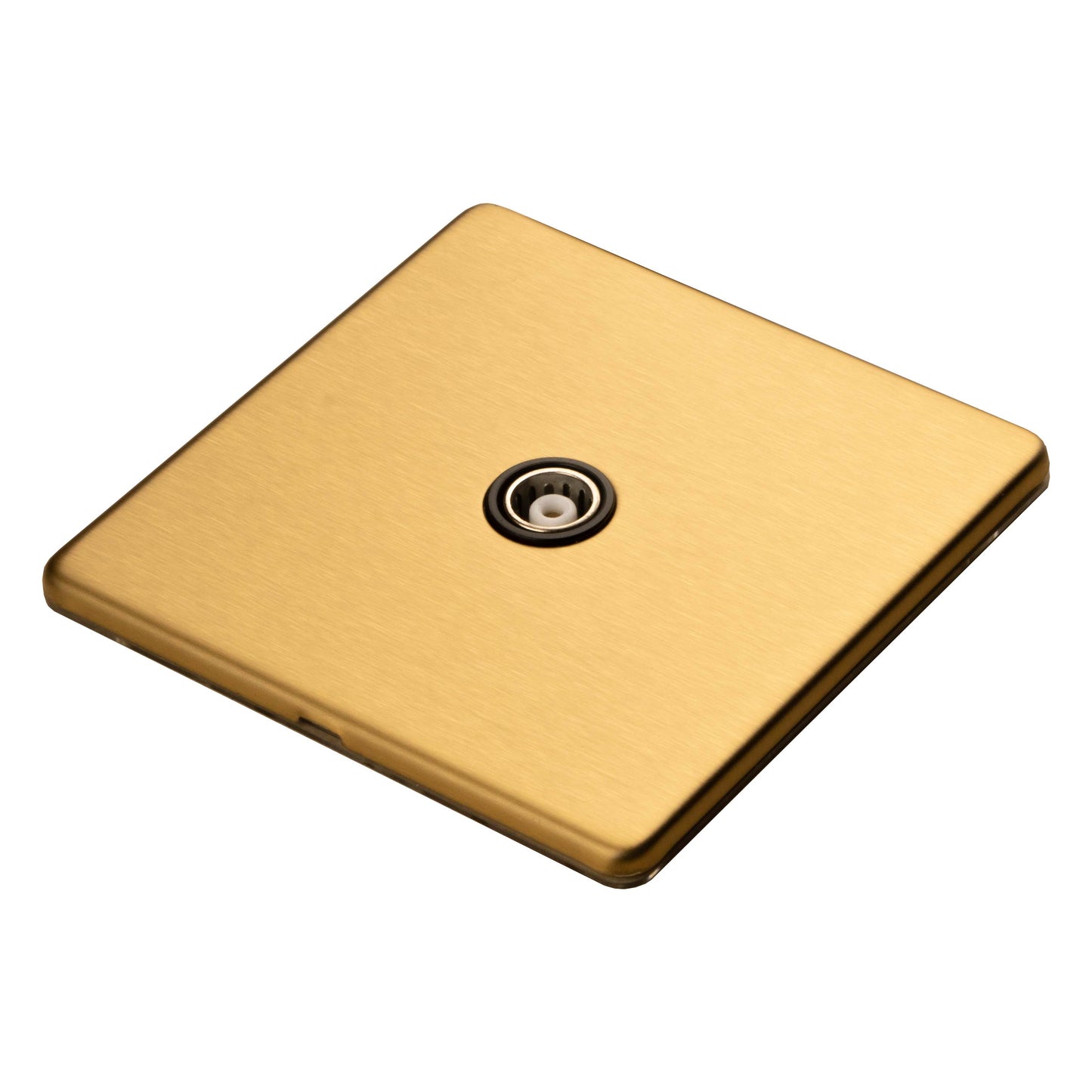 Concealed 3mm 1 Gang Tv Socket - Satin Brass