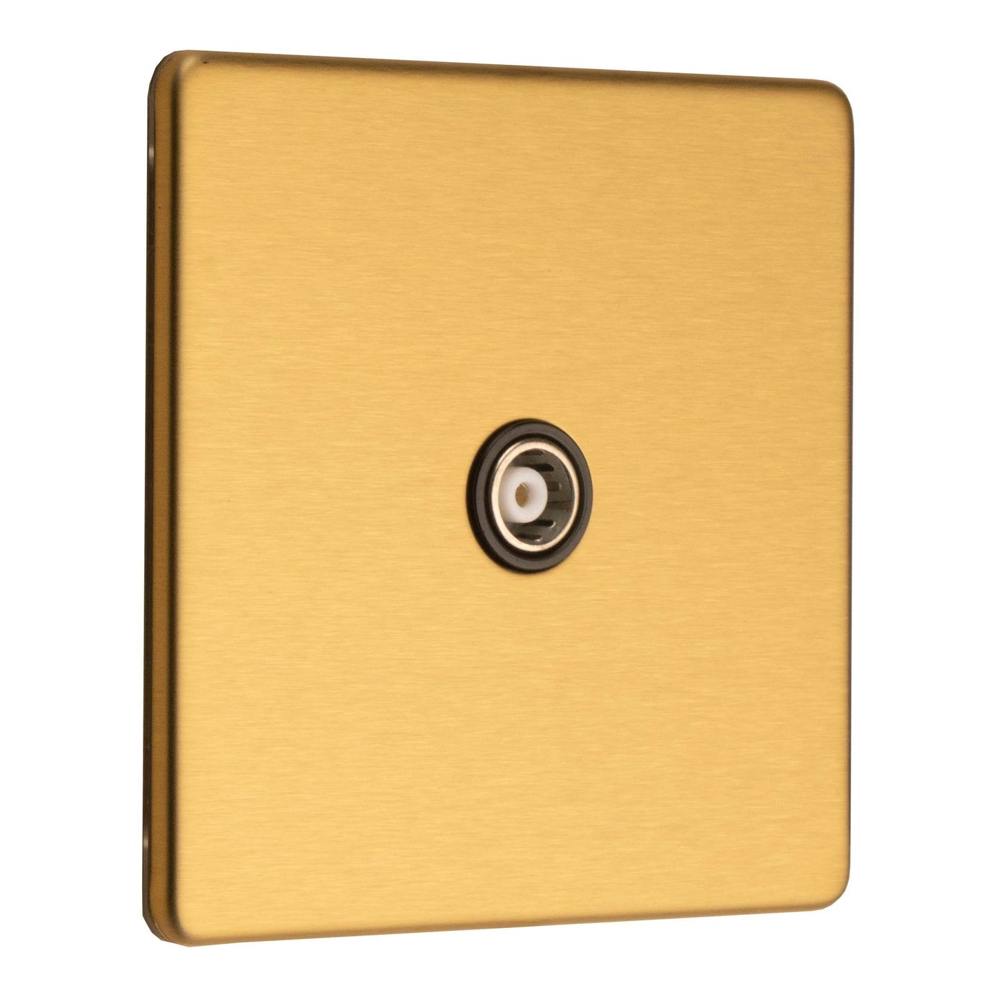Concealed 3mm 1 Gang Tv Socket - Satin Brass