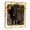Concealed 3mm 1 Gang 20Amp Switched Socket With Neon Indicator - Satin Brass