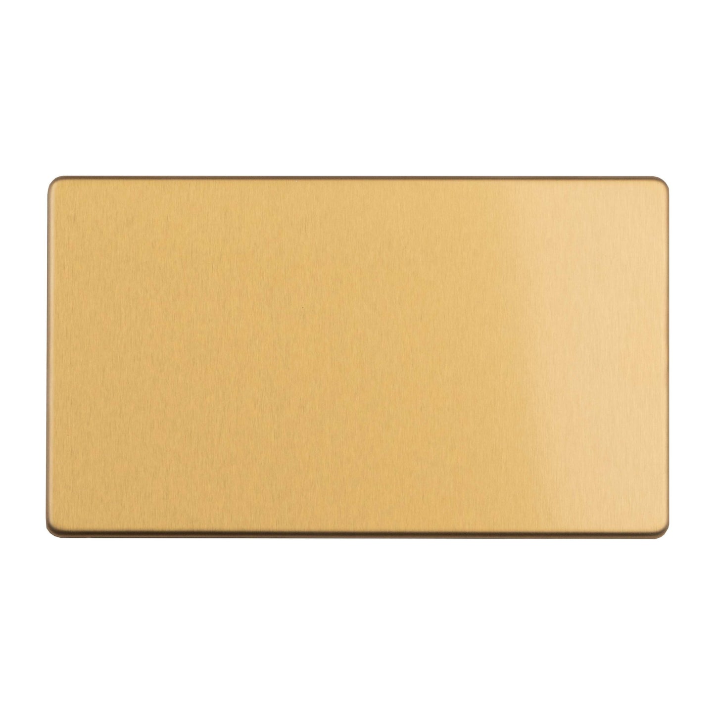 Concealed 3mm 2 Gang Double Blank Plate - Satin Brass