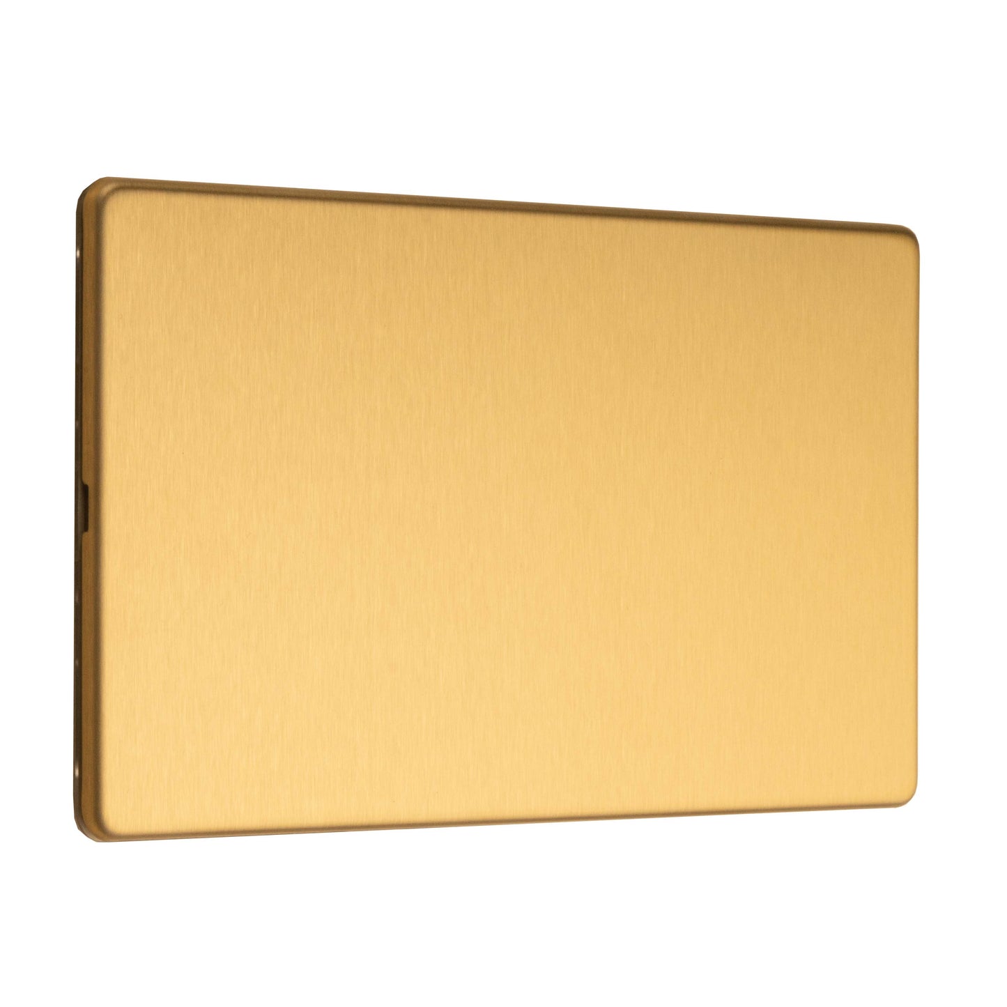Concealed 3mm 2 Gang Double Blank Plate - Satin Brass