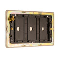 Concealed 3mm 2 Gang Double Blank Plate - Satin Brass