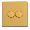2 Gang Dimmer - Satin brass