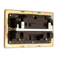 Concealed 3mm 2 Gang 13Amp Switched Socket - Satin Brass