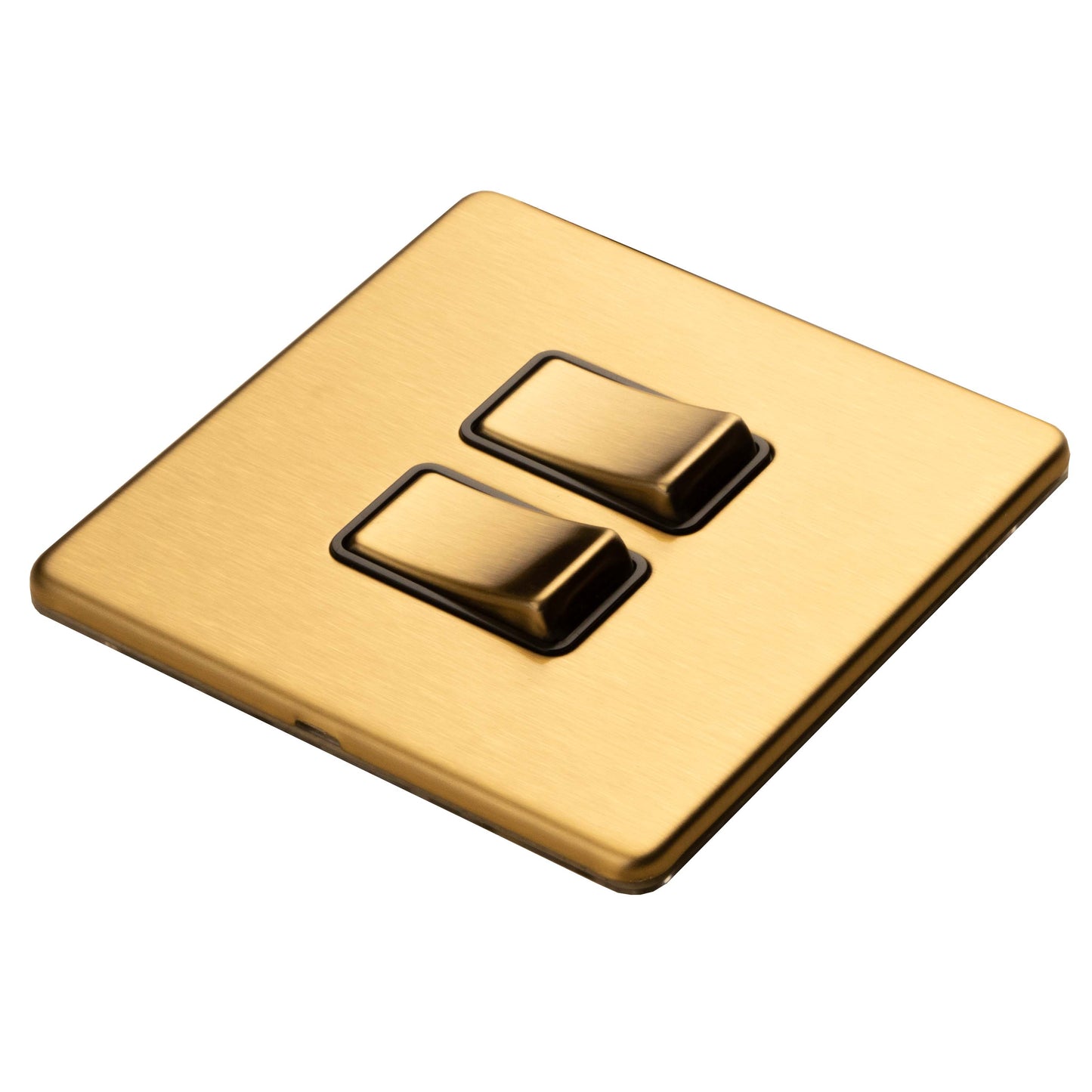 Concealed 3mm 2 Gang 2Way Switch - Satin Brass