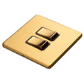 Concealed 3mm 2 Gang 2Way Switch - Satin Brass
