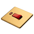 Concealed 3mm 1 Gang 45 Amp Switch With Neon Indicator - Satin Brass
