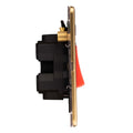 Concealed 3mm 1 Gang 45 Amp Switch With Neon Indicator - Satin Brass