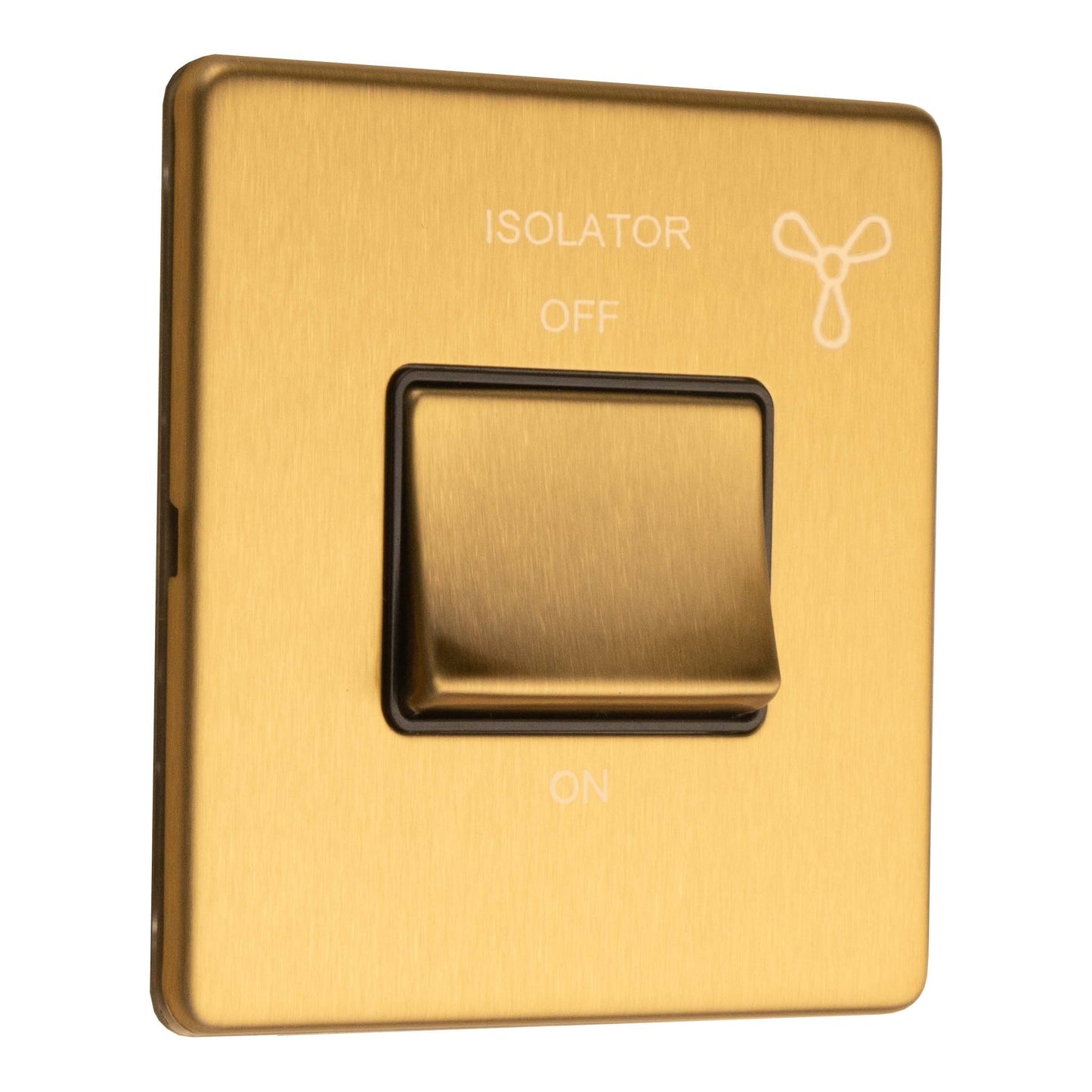 Concealed 3mm 6Amp Fan Isolator Switch - Satin Brass