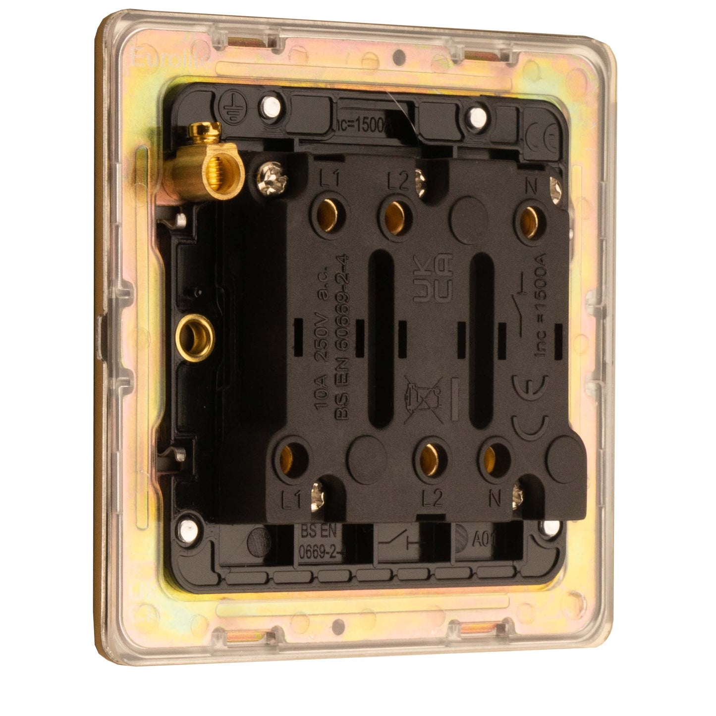 Concealed 3mm 6Amp Fan Isolator Switch - Satin Brass