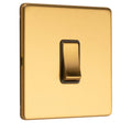 Concealed 3mm 1 Gang Intermediate Switch - Satin Brass