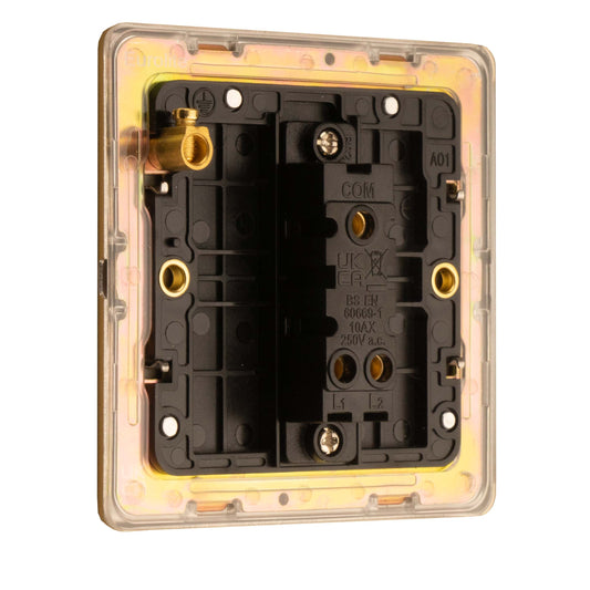 Concealed 3mm 1 Gang Intermediate Switch - Satin Brass