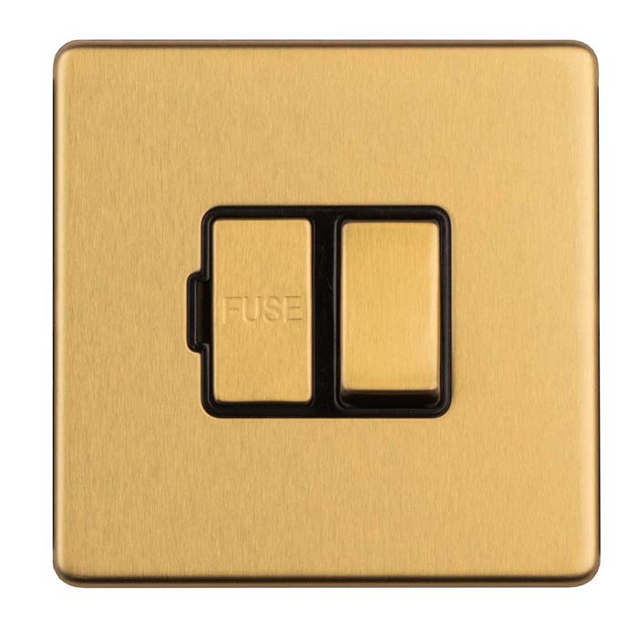 Stainless steel Switched Fuse Spur - Satin Brass