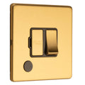 Concealed 3mm 13Amp Switched Fuse Spur With Flex Outlet - Satin Brass