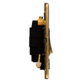 Concealed 3mm 13Amp Switched Fuse Spur With Flex Outlet - Satin Brass