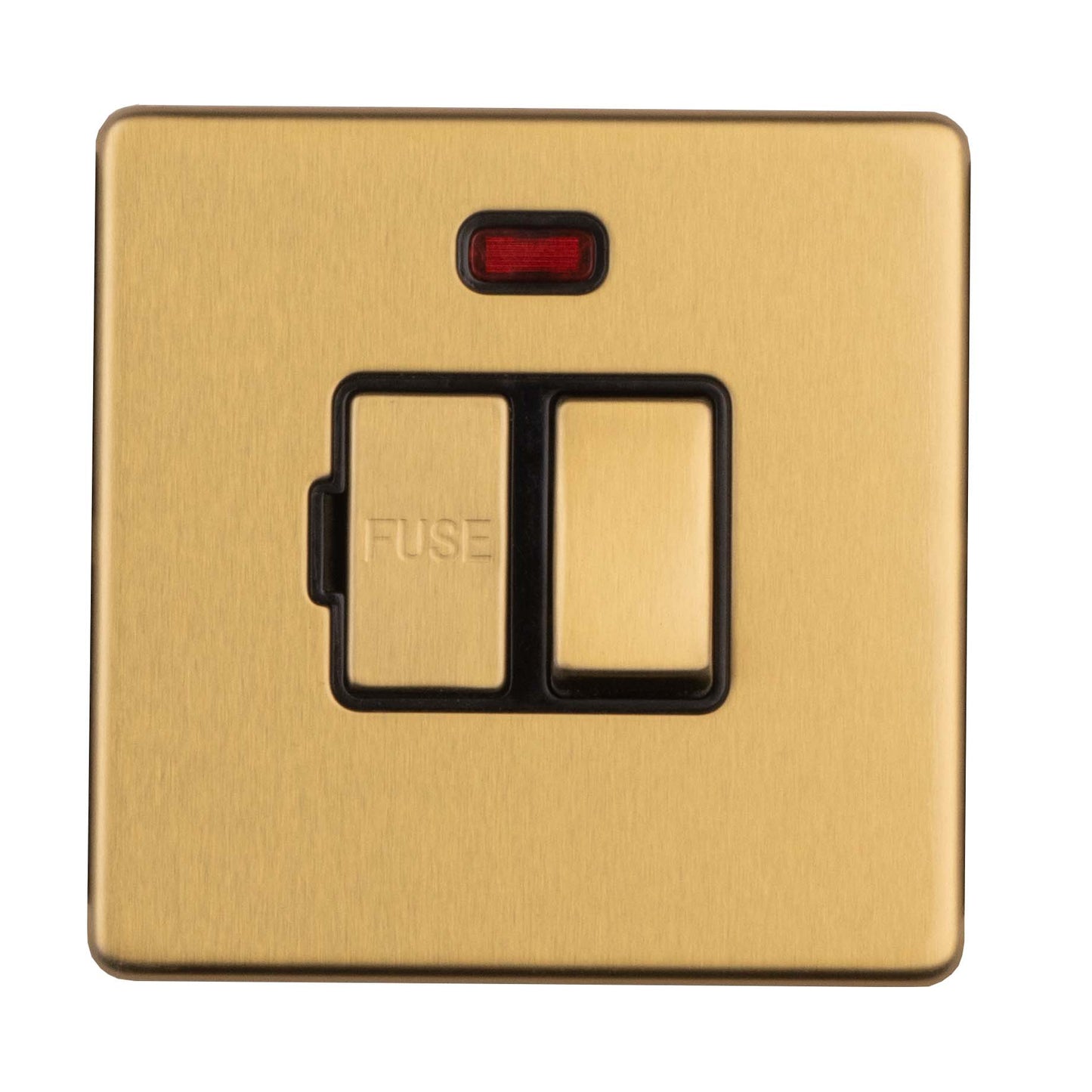 Stainless steel Switched Fuse Spur - Satin Brass