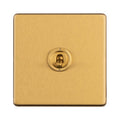Concealed 3mm 1 Gang 2 Way Toggle Switch - Satin Brass